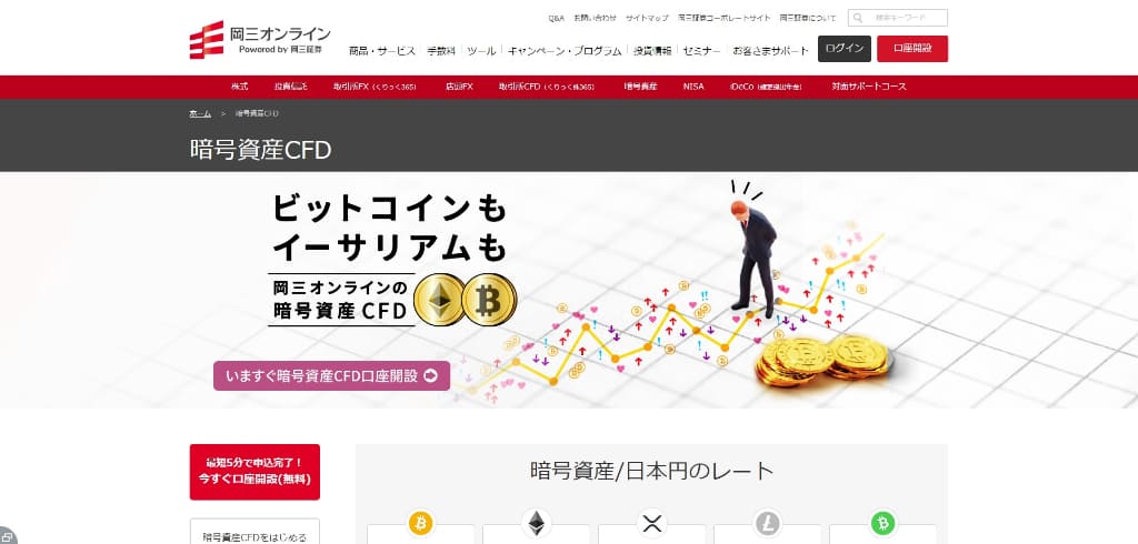 岡三オンラインの暗号資産CFD